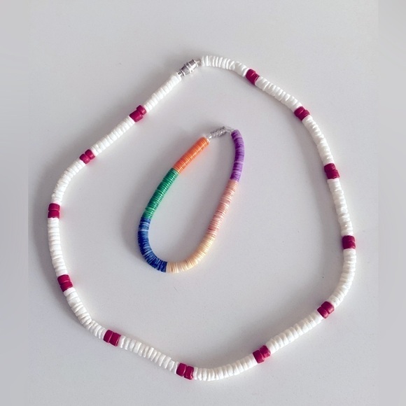 PUKA Shell Necklace and Bracelet - Picture 1 of 8